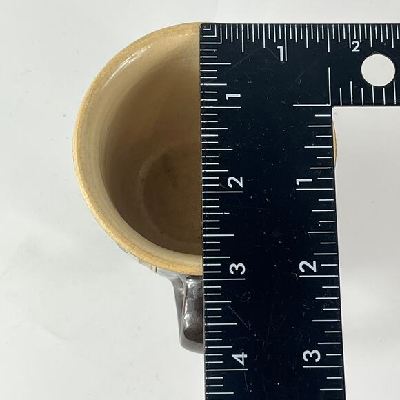 German Blue Spade Coffee Cup Signed Pottery Vtg Unique 3" Tea Wine Handarbeit - Picture 10 of 11